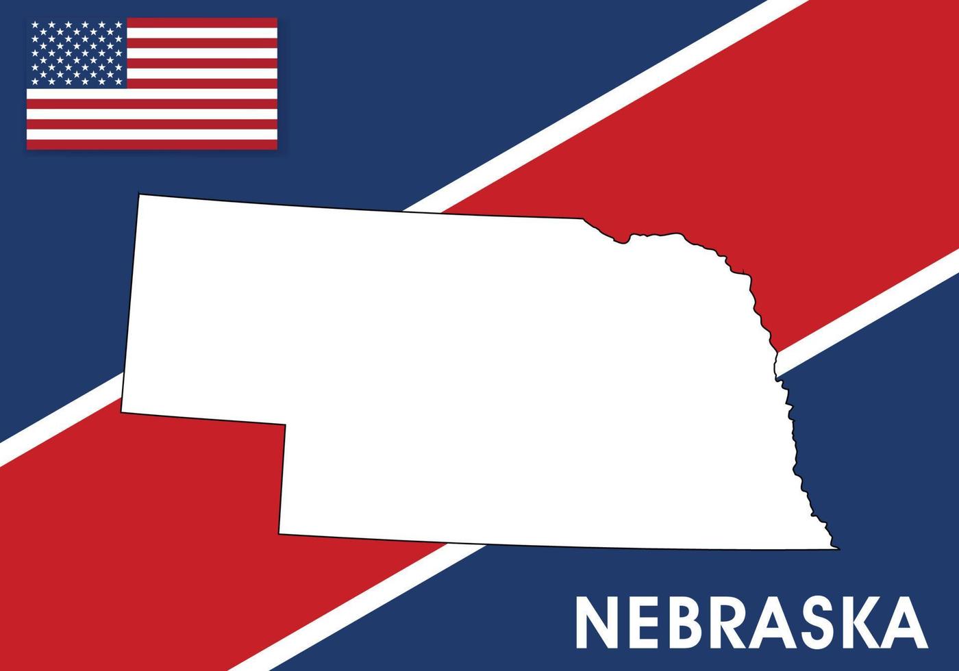 Nebraska - EE.UU, unido estados de America mapa vector modelo. blanco color mapa en bandera antecedentes para diseño, infografía - vector ilustración eps 10