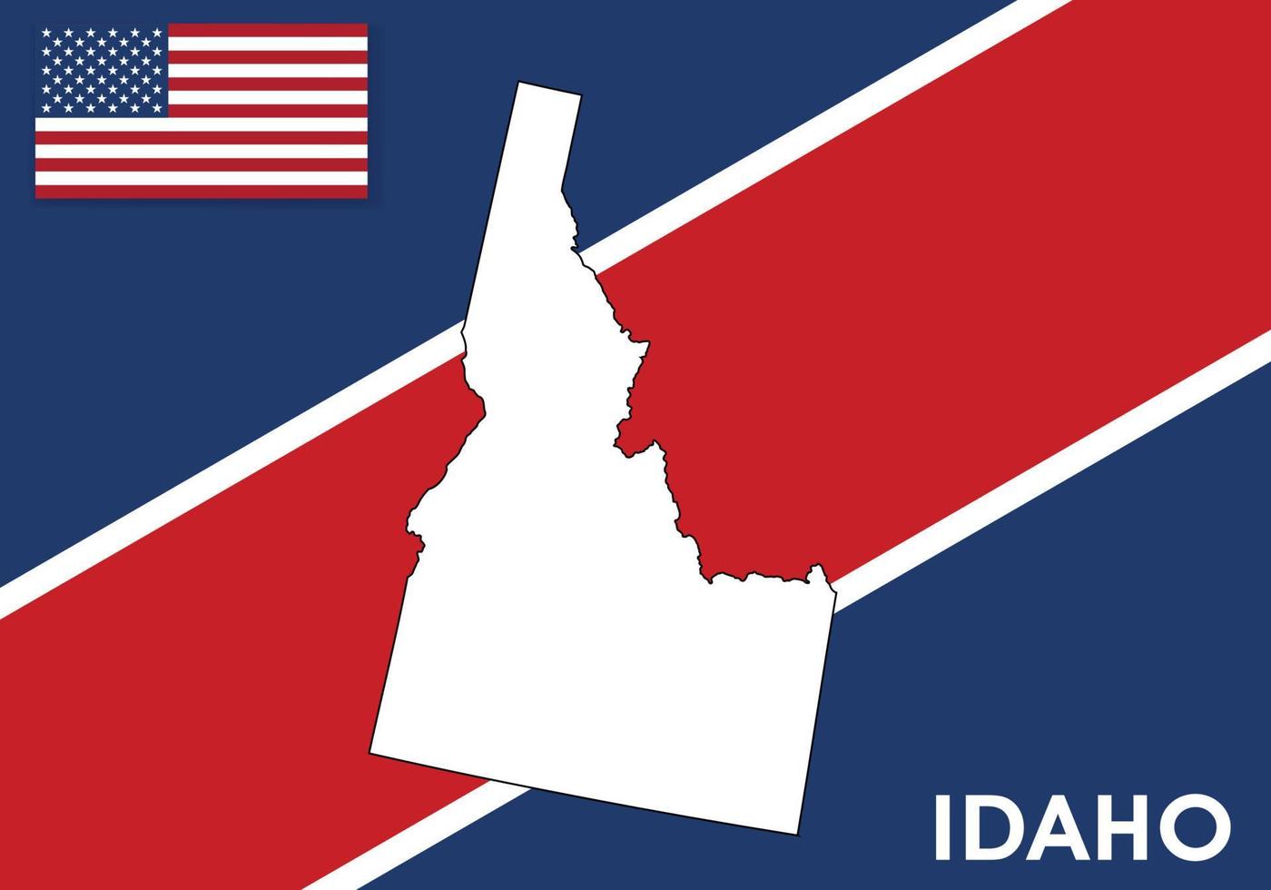 Idaho - USA, United States of America Map vector template.  white color map on flag background for design, infographic - Vector illustration eps 10