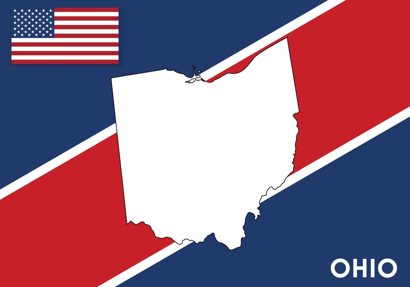 Ohio - EE.UU, unido estados de America mapa vector modelo. blanco color mapa en bandera antecedentes para diseño, infografía - vector ilustración eps 10