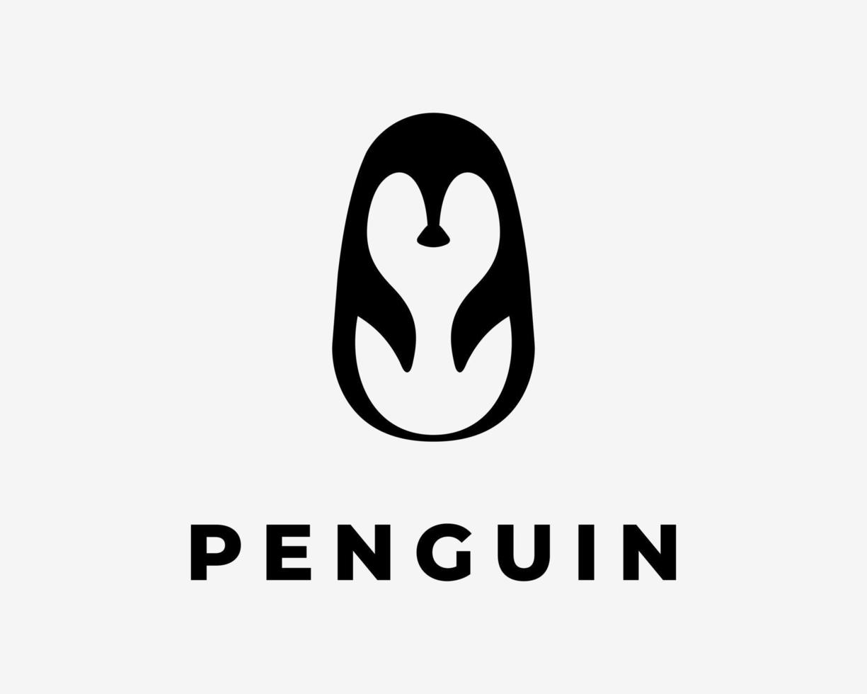 Penguin Polar Bird Antarctica Little Animal Silhouette Flat Simple Minimal Modern Vector Logo Design