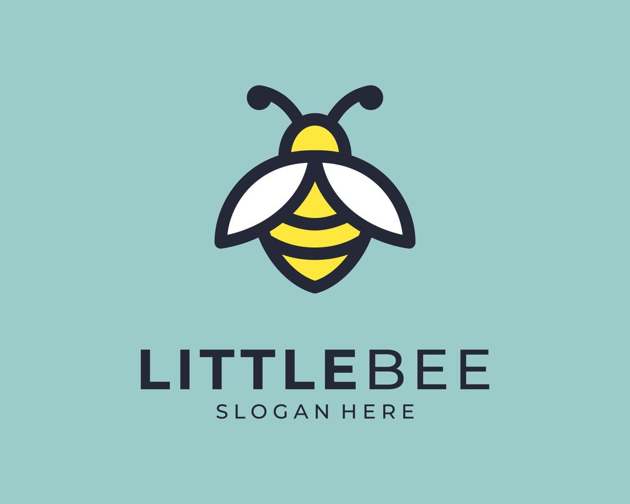 Cute Mascot Cartoon Funny Bee Honey Fly Wing Bumblebee Sweet Small Little Modern Vector Logo Design