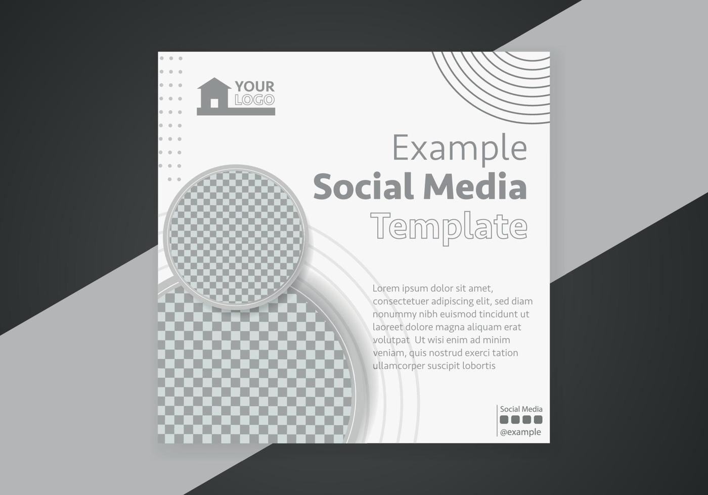 Minimal design layout. Editable square abstract modern geometric shape banner template for social media post promotion. vector