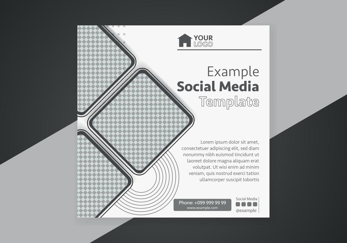 mínimo diseño disposición. editable cuadrado resumen moderno geométrico forma bandera modelo para social medios de comunicación enviar promoción. vector