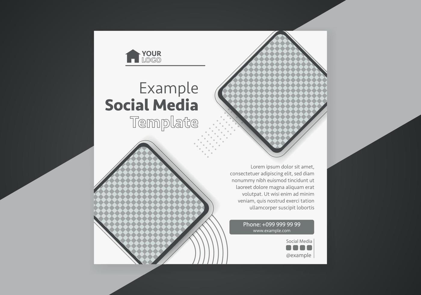 Minimal design layout. Editable square abstract modern geometric shape banner template for social media post promotion. vector