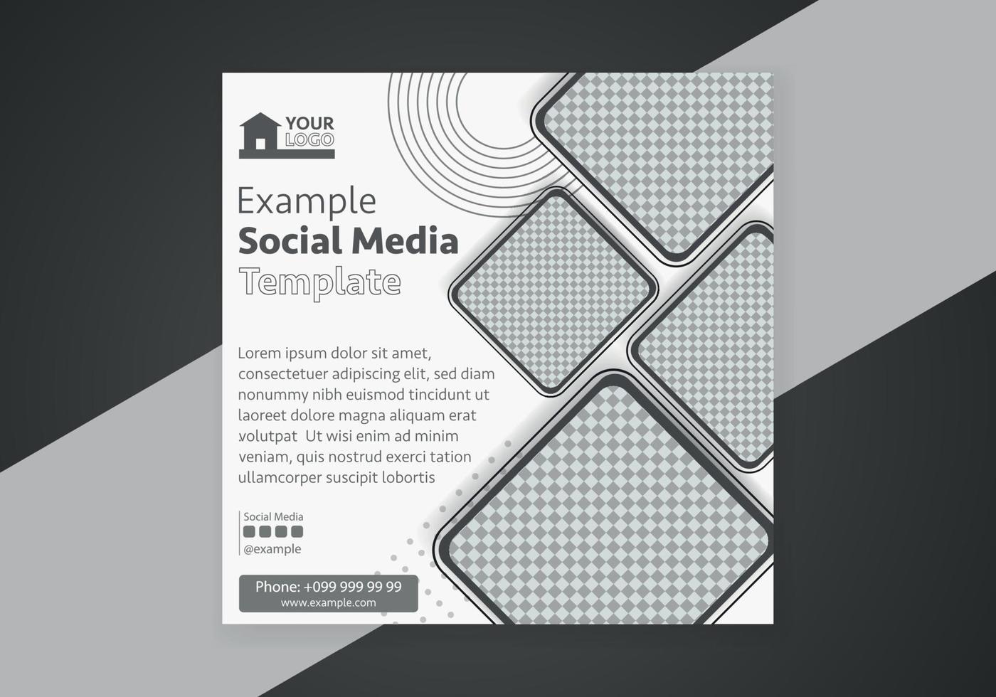 Minimal design layout. Editable square abstract modern geometric shape banner template for social media post promotion. vector