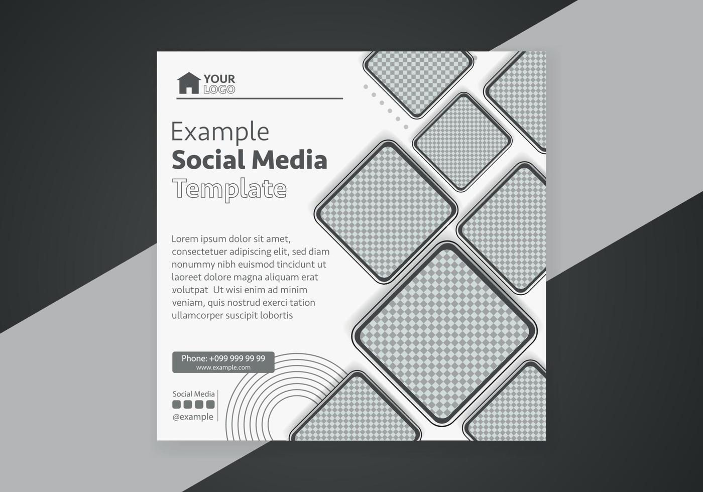 Minimal design layout. Editable square abstract modern geometric shape banner template for social media post promotion. vector