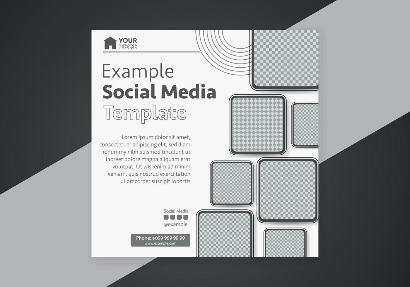 mínimo diseño disposición. editable cuadrado resumen moderno geométrico forma bandera modelo para social medios de comunicación enviar promoción. vector