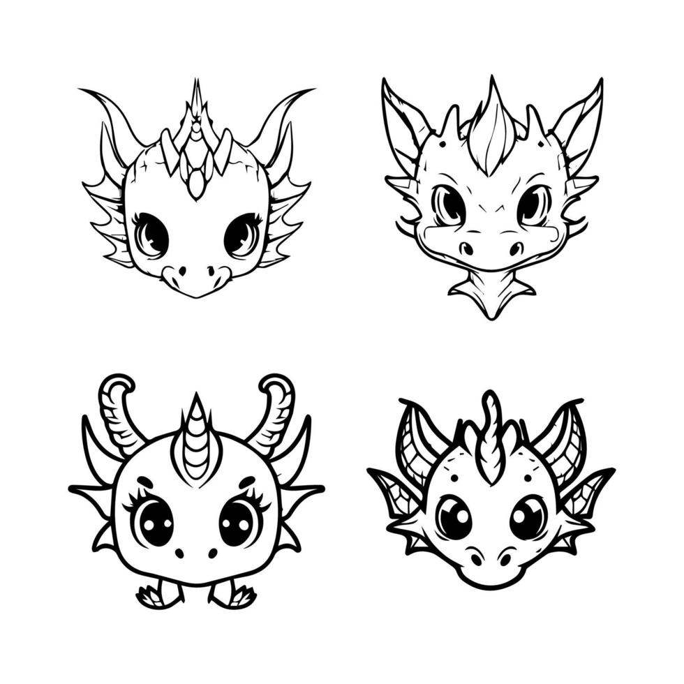 Introducing our adorable dragon mascot collection. Hand drawn with love, these illustrations are sure to add a touch of cuteness to any project vector