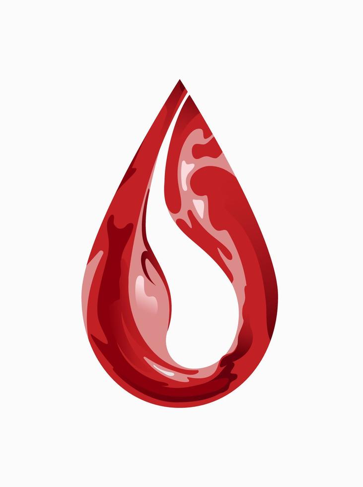 National Donor Day. Blood flow, drop shape. Illustration in a realistic style. Hemophilia. Blood diseases. For posters, postcards, banners, design elements. vector