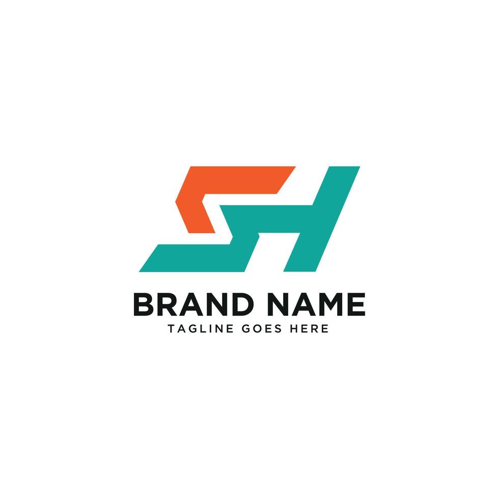 Letter SH S H HS logo minimal simple. vector