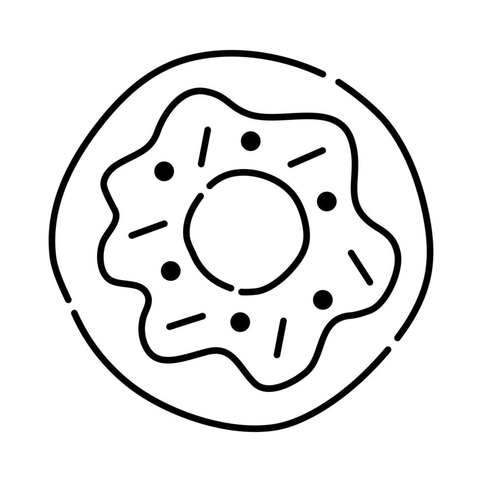 Donut black and white vector line illustration 21570566 Vector Art at