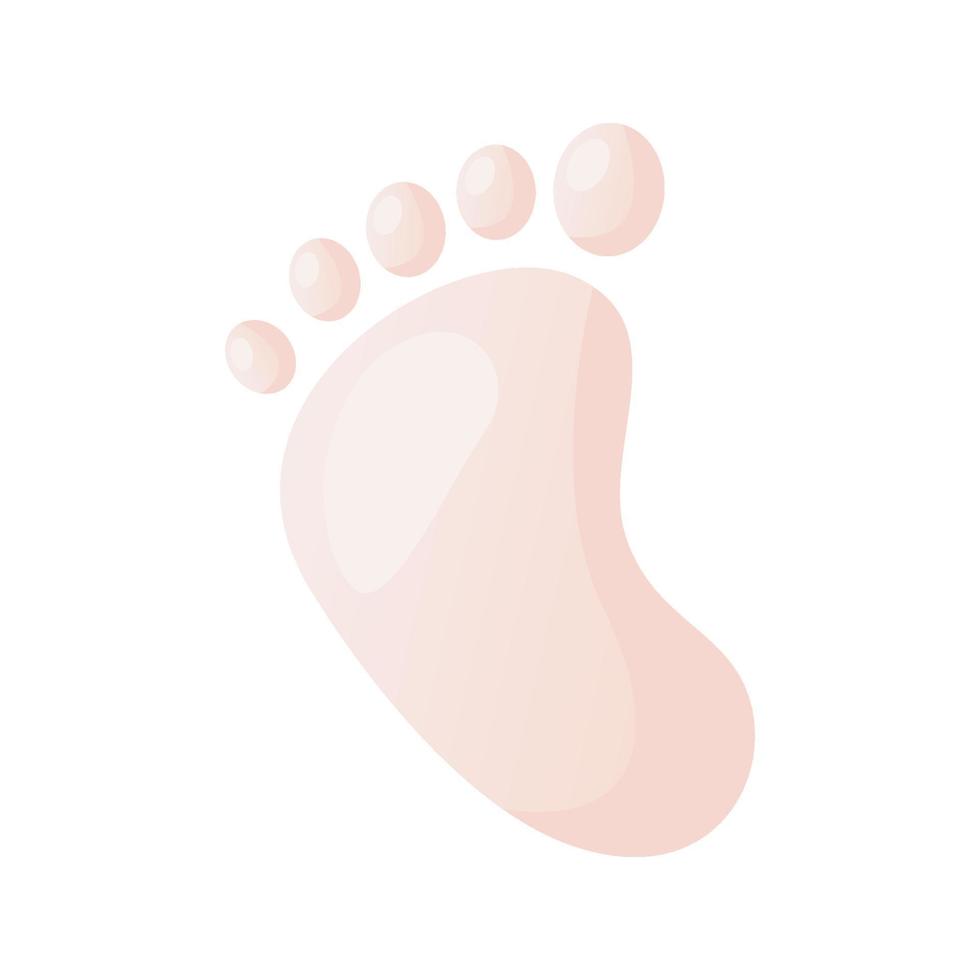 Cute white baby footprint. Boho geometric Scandinavian wall print for children, nursery. Baby shower invitation. It's a girl. Hello baby celebration, holiday, event. Banner, flyer. Cartoon vector