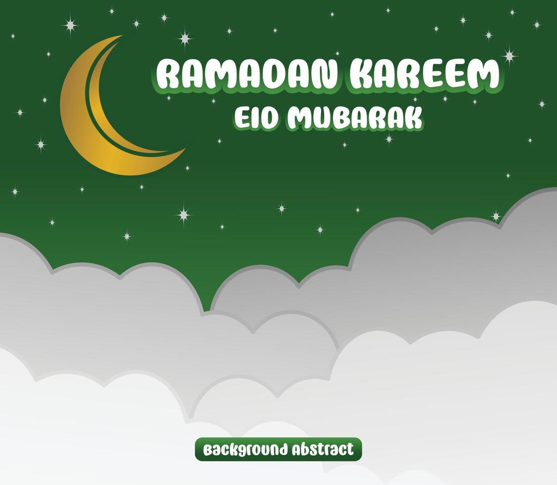 Editable Ramadan sale poster template. with paper-cut ornaments, moon and stars. Design for social media and web. Vector illustration