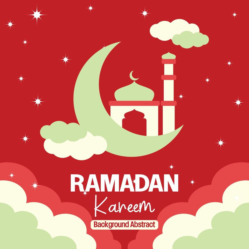 Editable Ramadan sale poster template. with paper cut ornaments, mosque, moon and stars. Design for social media and web. Vector illustration