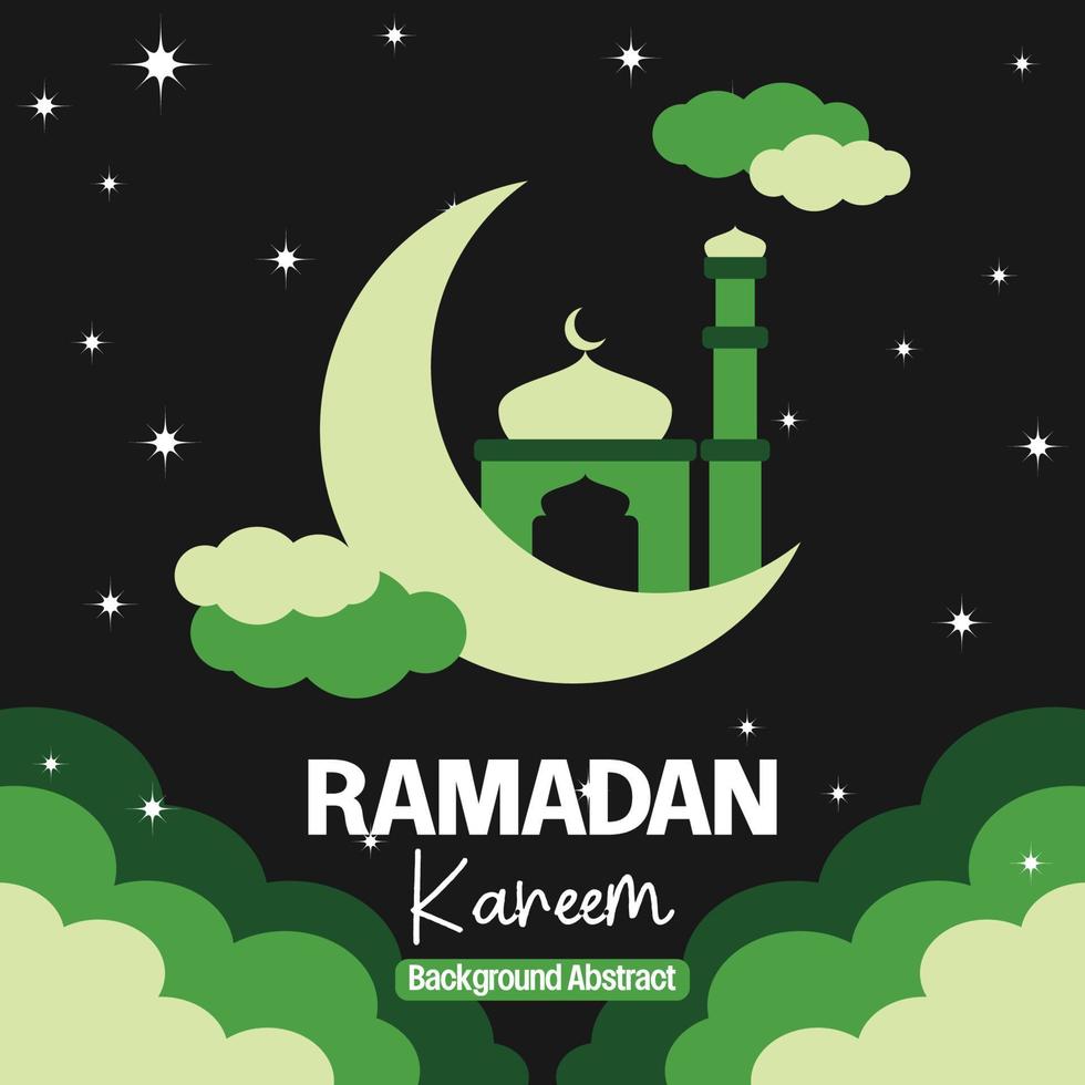 Editable Ramadan sale poster template. with paper cut ornaments, mosque, moon and stars. Design for social media and web. Vector illustration