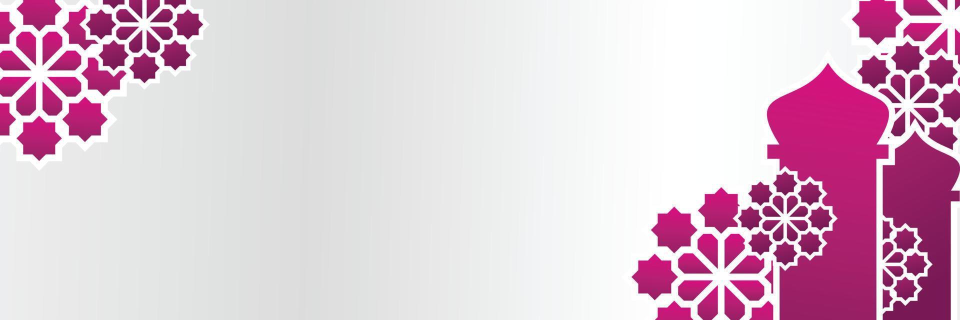 Islamic gray background, with beautiful purple mandala ornament. vector template for banners, greeting cards for Islamic holidays.
