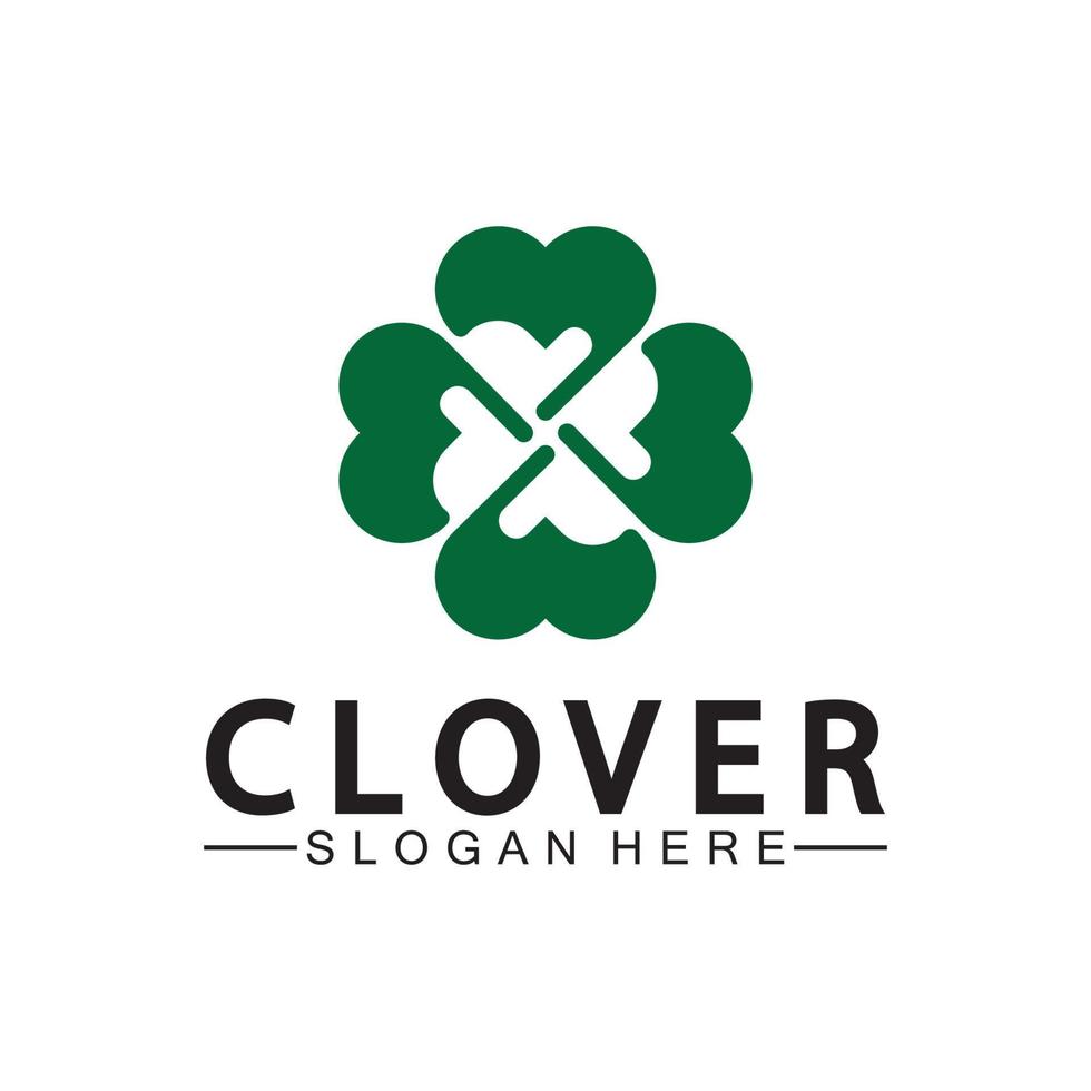 Four Leaf Clover Ornamental Logo Template Illustration Design. vector