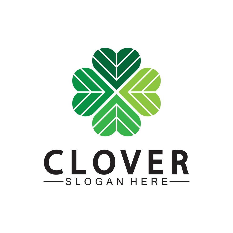 Four Leaf Clover Ornamental Logo Template Illustration Design. vector