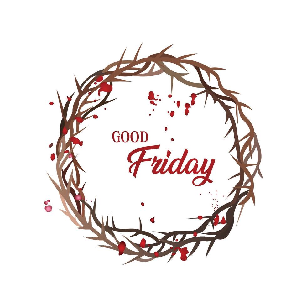 Jesus crown of thorns good friday on white background vector