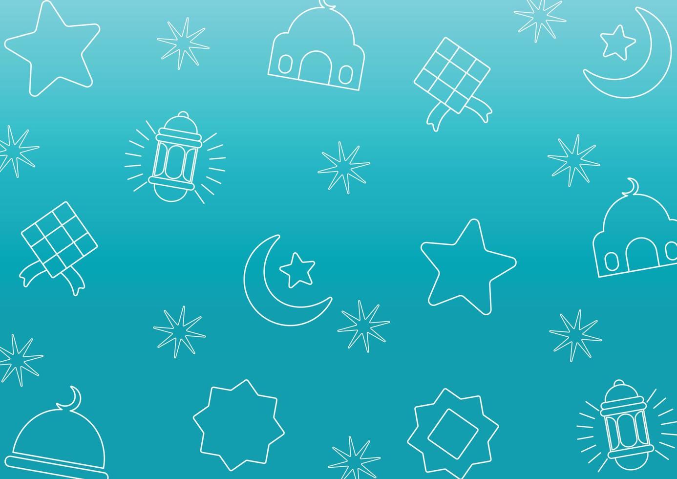 Abstract shape of icon pattern of moon, star, mosque, cloud, lantern, islamic theme geometric design. for gift wrapping and beautiful textiles vector