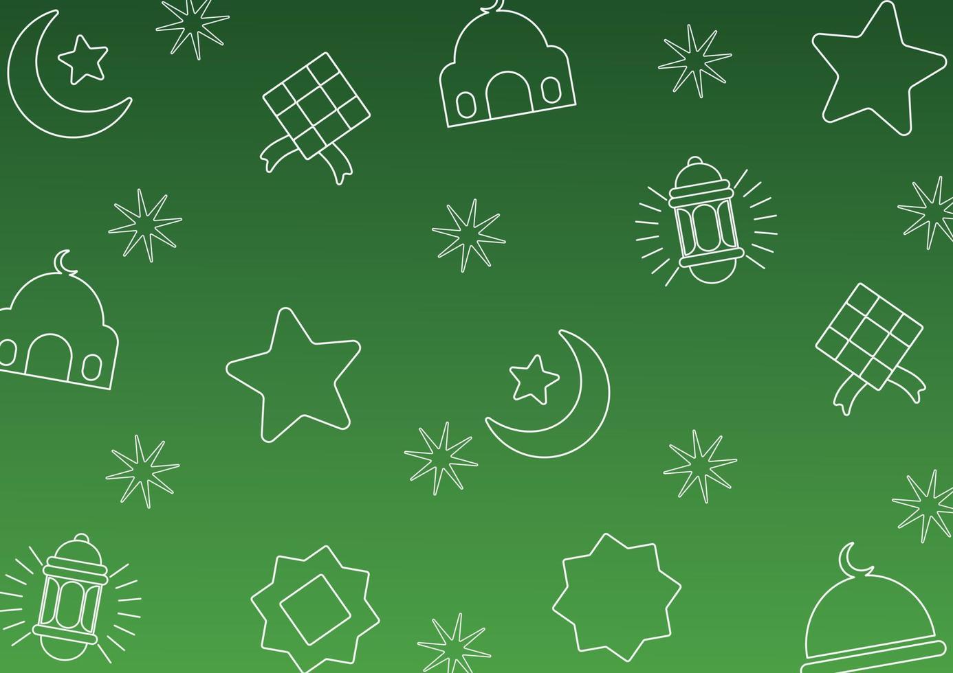 Abstract shape of icon pattern of moon, star, mosque, cloud, lantern, islamic theme geometric design. for gift wrapping and beautiful textiles vector