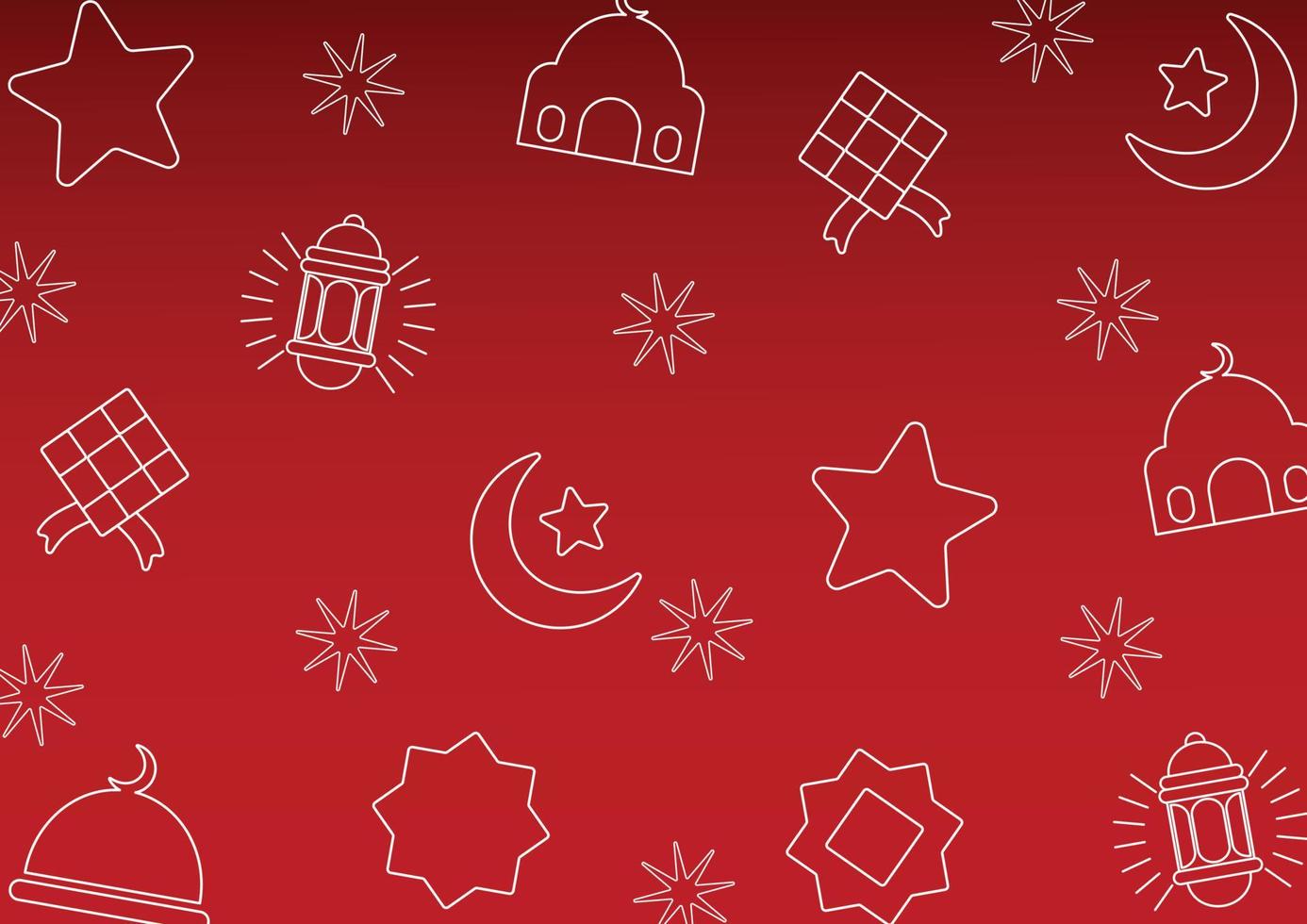 Abstract shape of icon pattern of moon, star, mosque, cloud, lantern, islamic theme geometric design. for gift wrapping and beautiful textiles vector