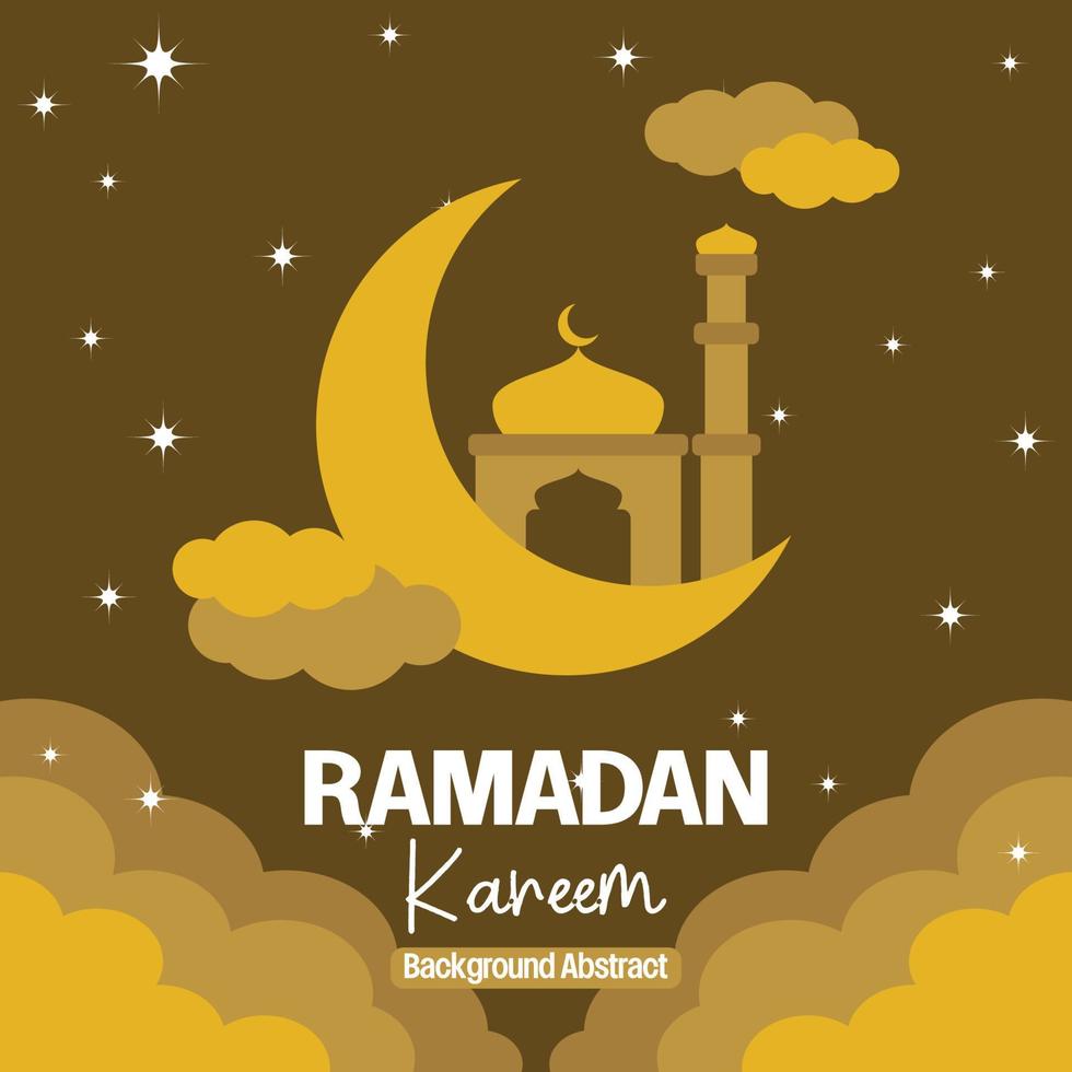 Editable Ramadan sale poster template. with paper cut ornaments, mosque, moon and stars. Design for social media and web. Vector illustration