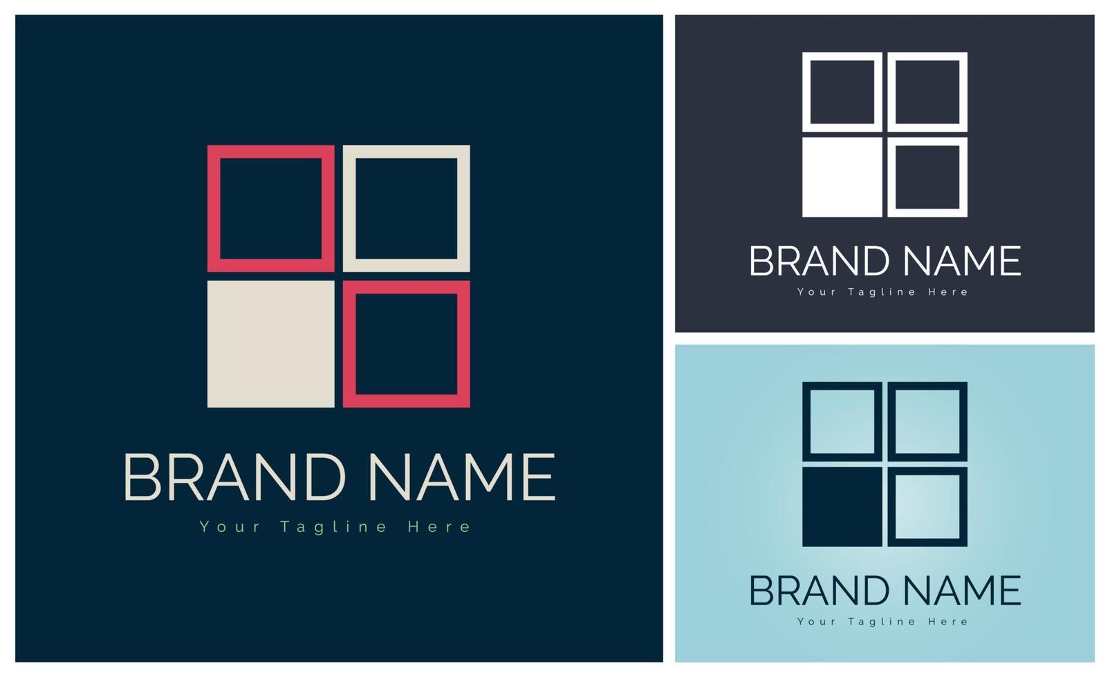 windows modern square shape logo template design for brand or company and other vector