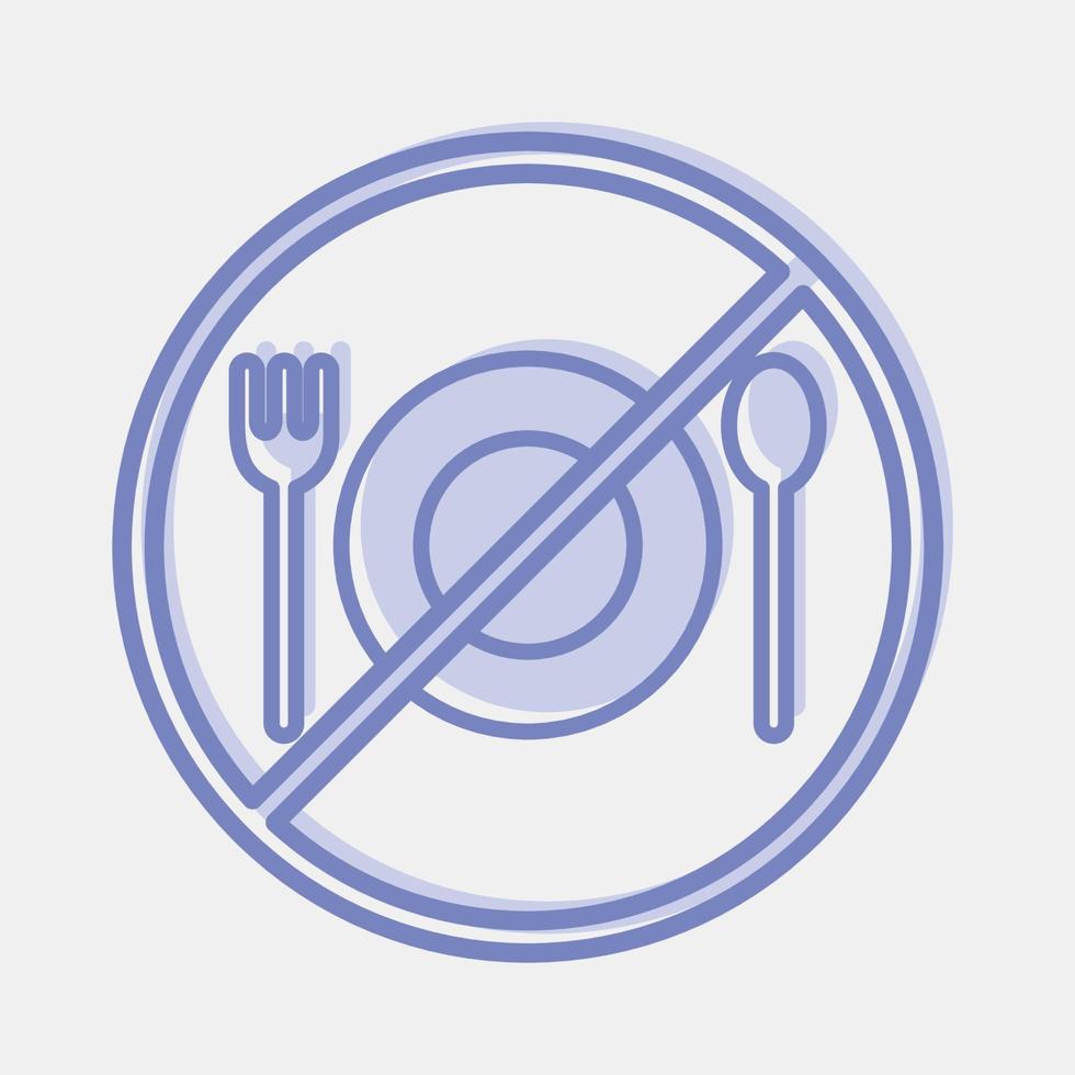 Icon fasting. Islamic elements of Ramadhan, Eid Al Fitr, Eid Al Adha. Icons in two tone style. Good for prints, posters, logo, decoration, greeting card, etc. vector
