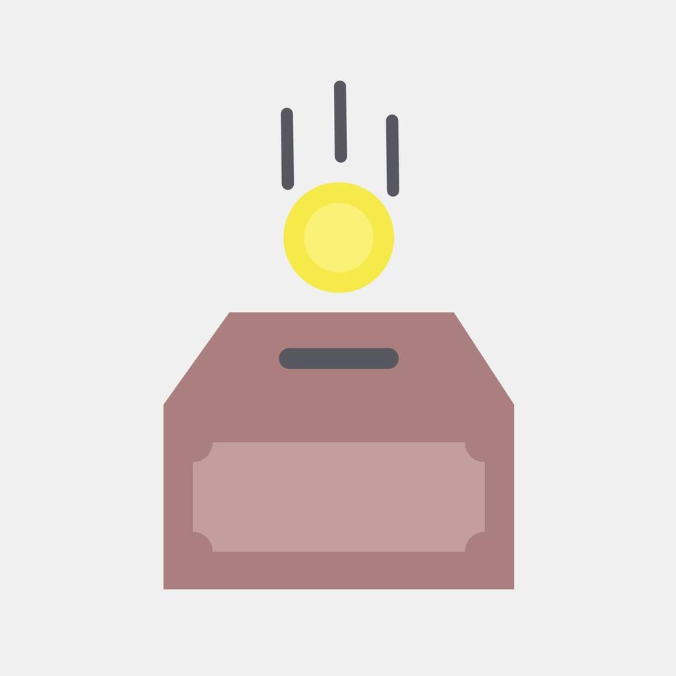 Icon charity. Islamic elements of Ramadhan, Eid Al Fitr, Eid Al Adha. Icons in flat style. Good for prints, posters, logo, decoration, greeting card, etc. vector