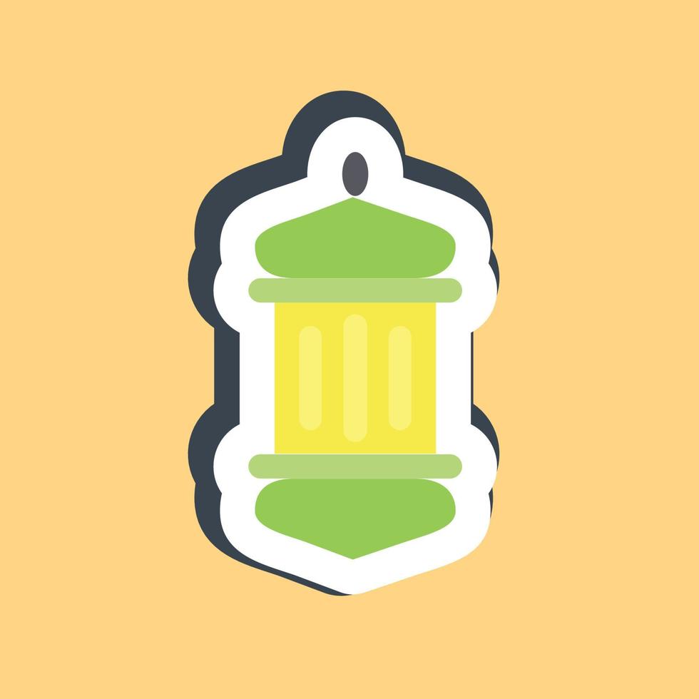 Sticker islamic lantern. Islamic elements of Ramadhan, Eid Al Fitr, Eid Al Adha. Good for prints, posters, logo, decoration, greeting card, etc. vector