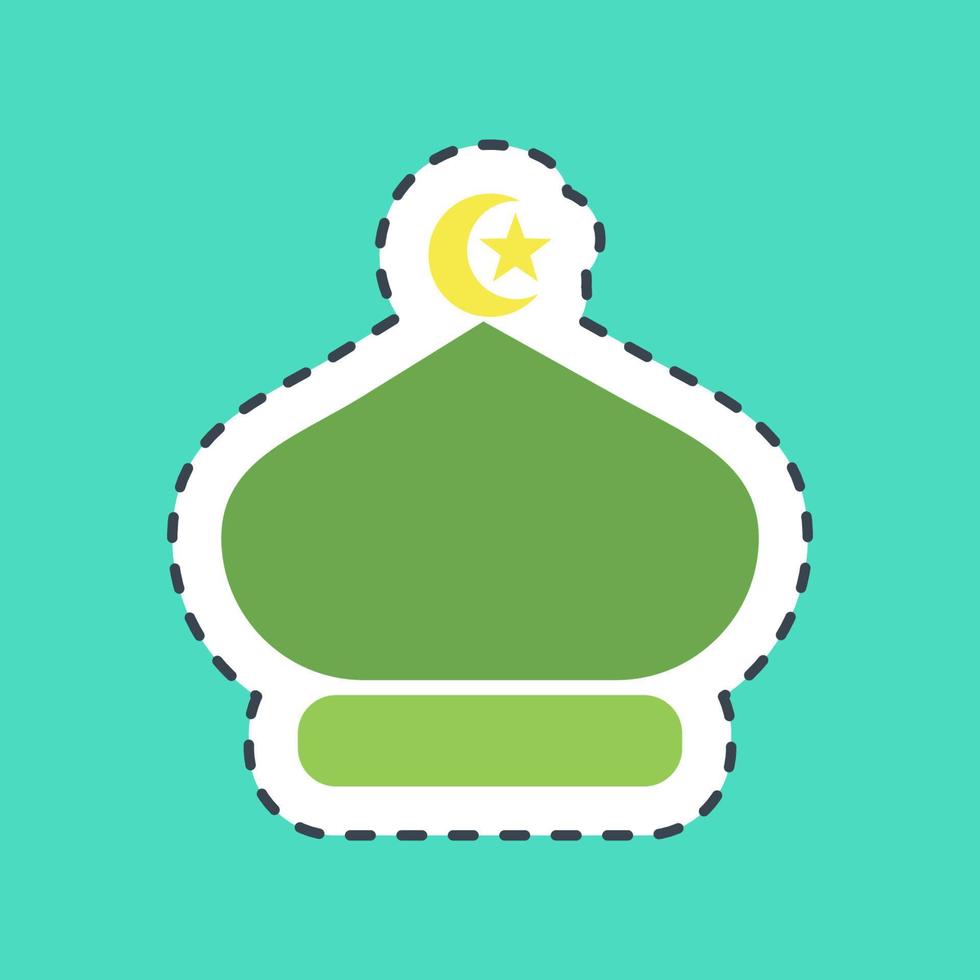 Sticker line cut mosque domes. Islamic elements of Ramadhan, Eid Al Fitr, Eid Al Adha. Good for prints, posters, logo, decoration, greeting card, etc. vector