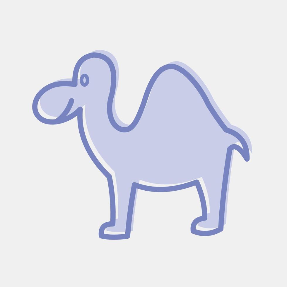 Icon camel. Islamic elements of Ramadhan, Eid Al Fitr, Eid Al Adha. Icons in two tone style. Good for prints, posters, logo, decoration, greeting card, etc. vector