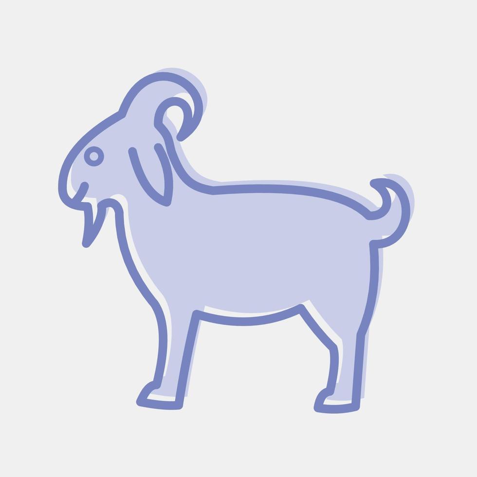 Icon goat. Islamic elements of Ramadhan, Eid Al Fitr, Eid Al Adha. Icons in two tone style. Good for prints, posters, logo, decoration, greeting card, etc. vector