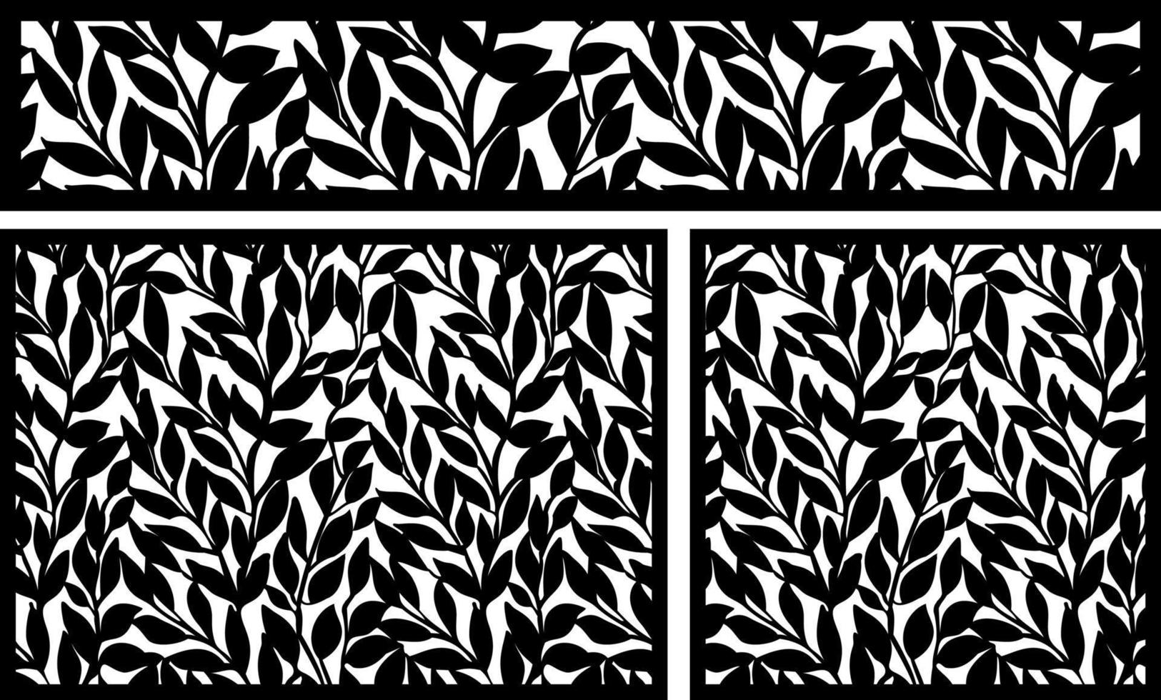 window frames with leaf designs, vectorized in different sizes vector