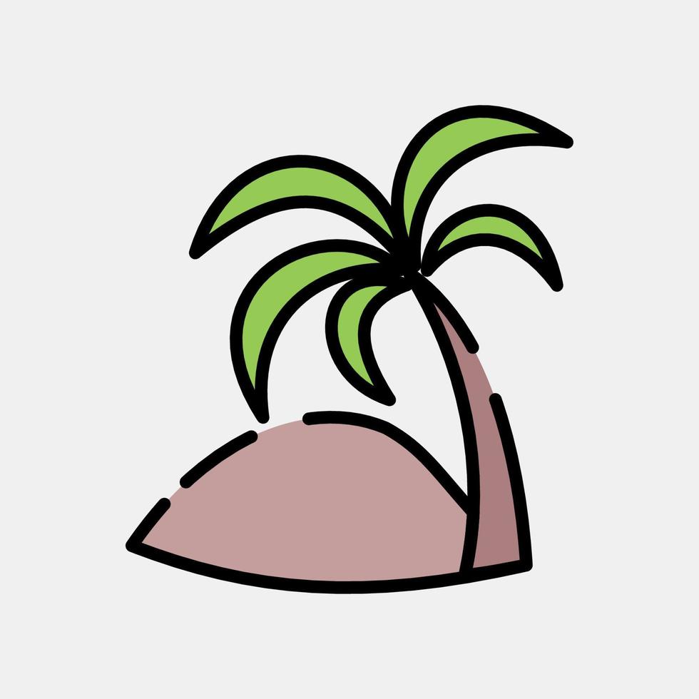 Icon date palm. Islamic elements of Ramadhan, Eid Al Fitr, Eid Al Adha. Icons in filled line style. Good for prints, posters, logo, decoration, greeting card, etc. vector