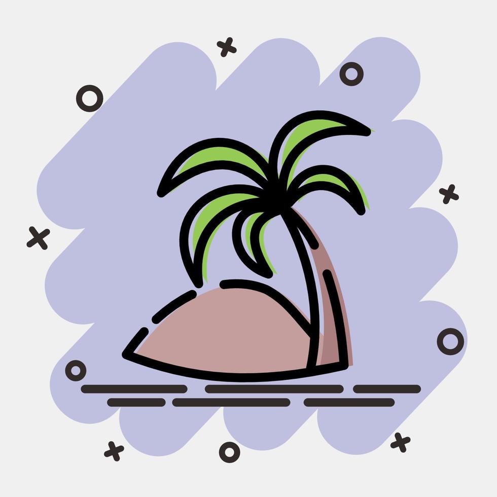Icon date palm. Islamic elements of Ramadhan, Eid Al Fitr, Eid Al Adha. Icons in comic style. Good for prints, posters, logo, decoration, greeting card, etc. vector