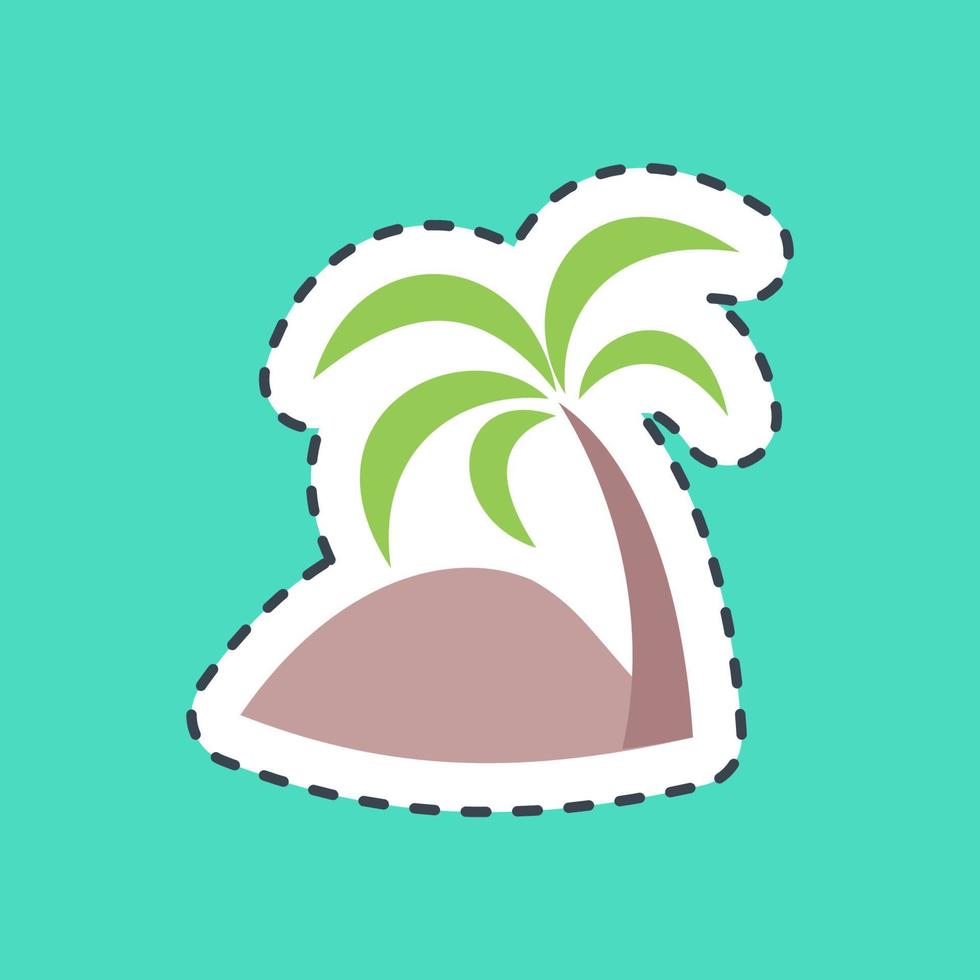 Sticker line cut date palm. Islamic elements of Ramadhan, Eid Al Fitr, Eid Al Adha. Good for prints, posters, logo, decoration, greeting card, etc. vector