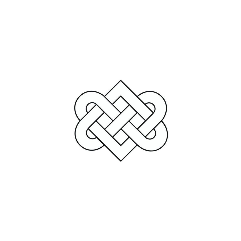 Celtic Knot Tattoo Pattern Hand Drawn Coloring Symbol Vector