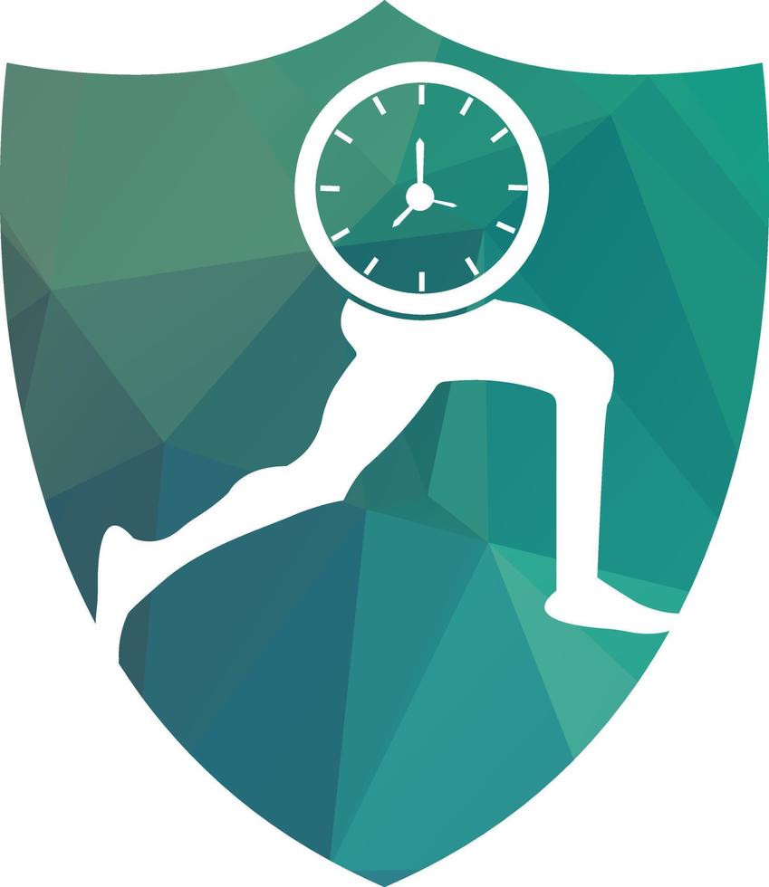 hora correr vector logo modelo. esta diseño utilizar reloj y para símbolo. adecuado para gestión.