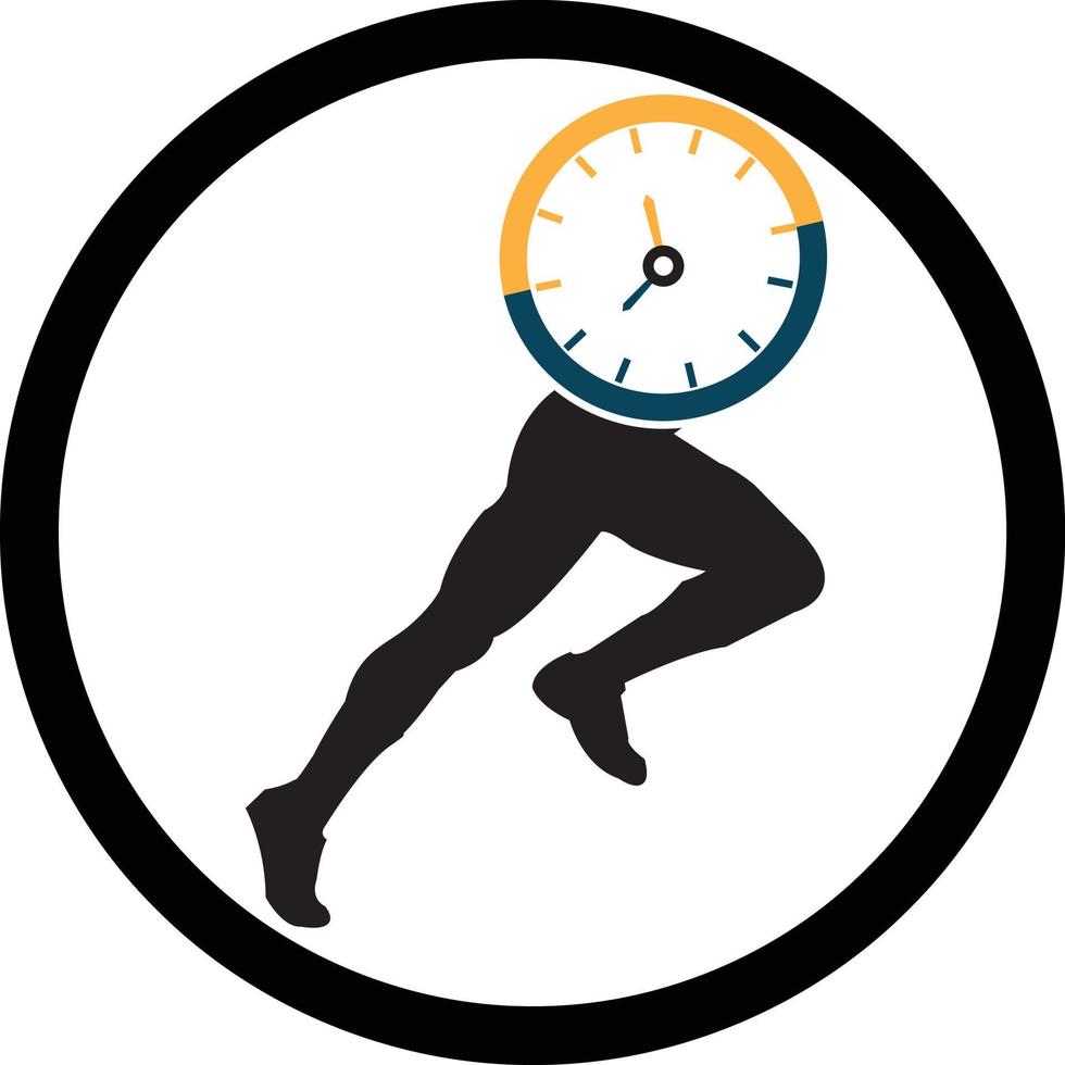 hora correr vector logo modelo. esta diseño utilizar reloj y para símbolo. adecuado para gestión.