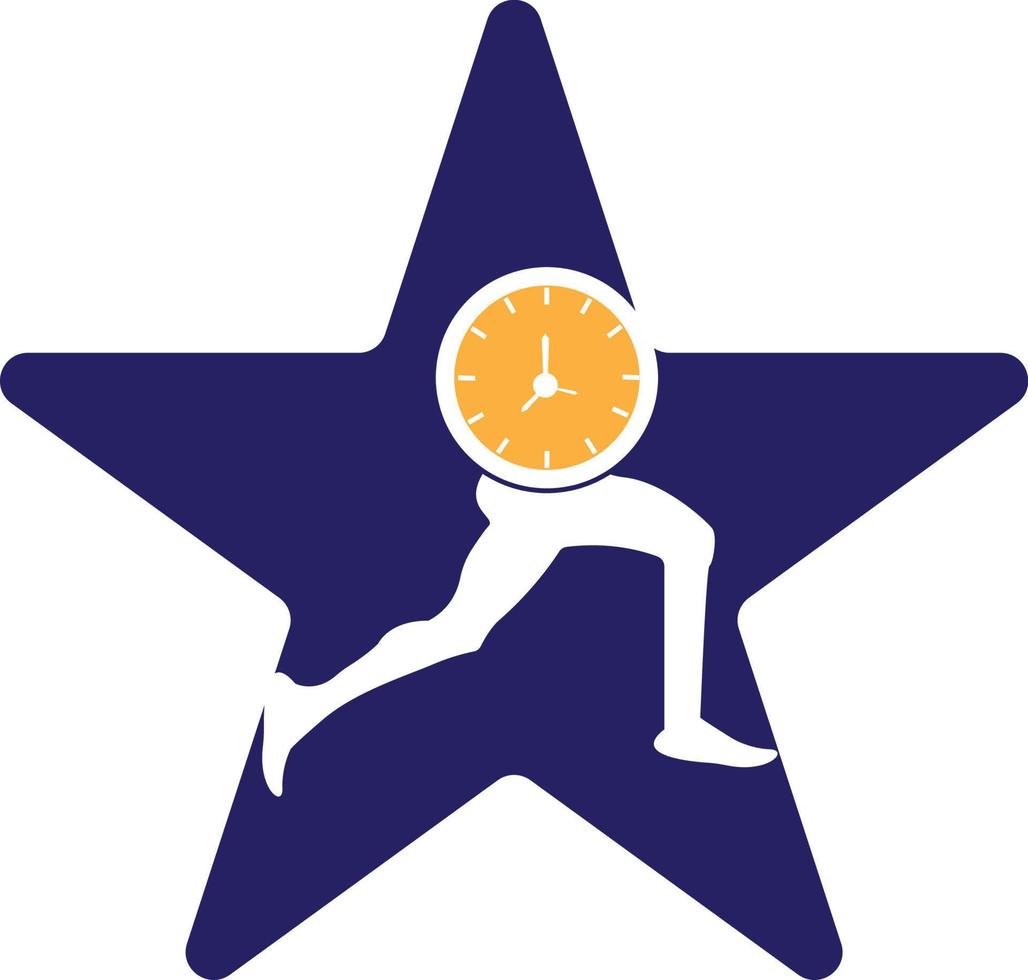 Time run vector logo template. This design use clock and forr symbol. Suitable for management.