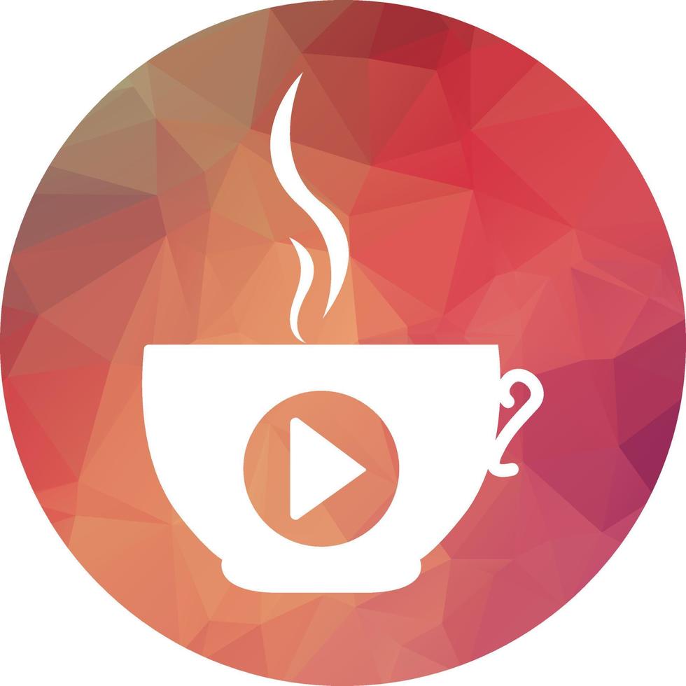 Coffee media logo design template. Coffee and play logo design. vector