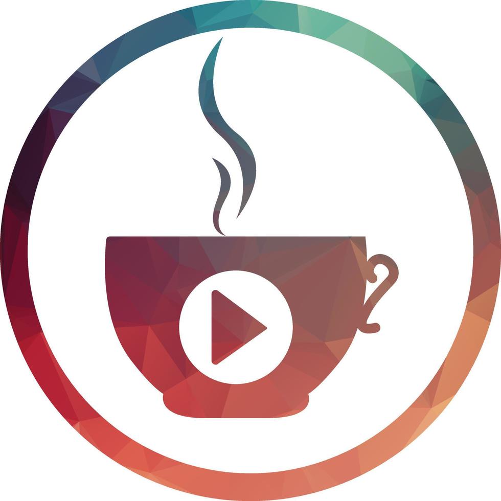 Coffee media logo design template. Coffee and play logo design. vector