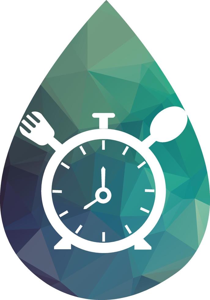 comer hora vector logo modelo. esta logo con reloj, cuchara y tenedor símbolo. adecuado para hogar, restaurante, cocinando, saludable.