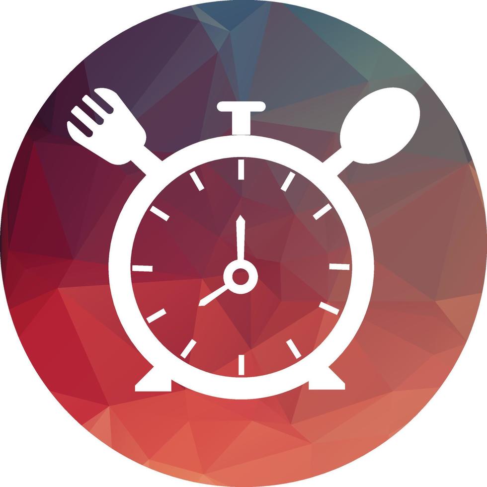 comer hora vector logo modelo. esta logo con reloj, cuchara y tenedor símbolo. adecuado para hogar, restaurante, cocinando, saludable.