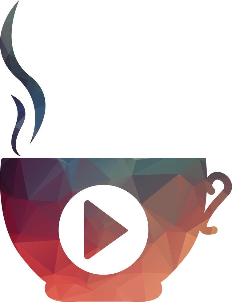 Coffee media logo design template. Coffee and play logo design. vector