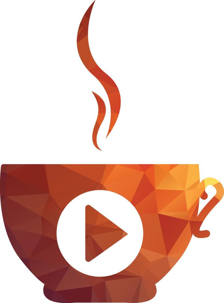 Coffee media logo design template. Coffee and play logo design. vector