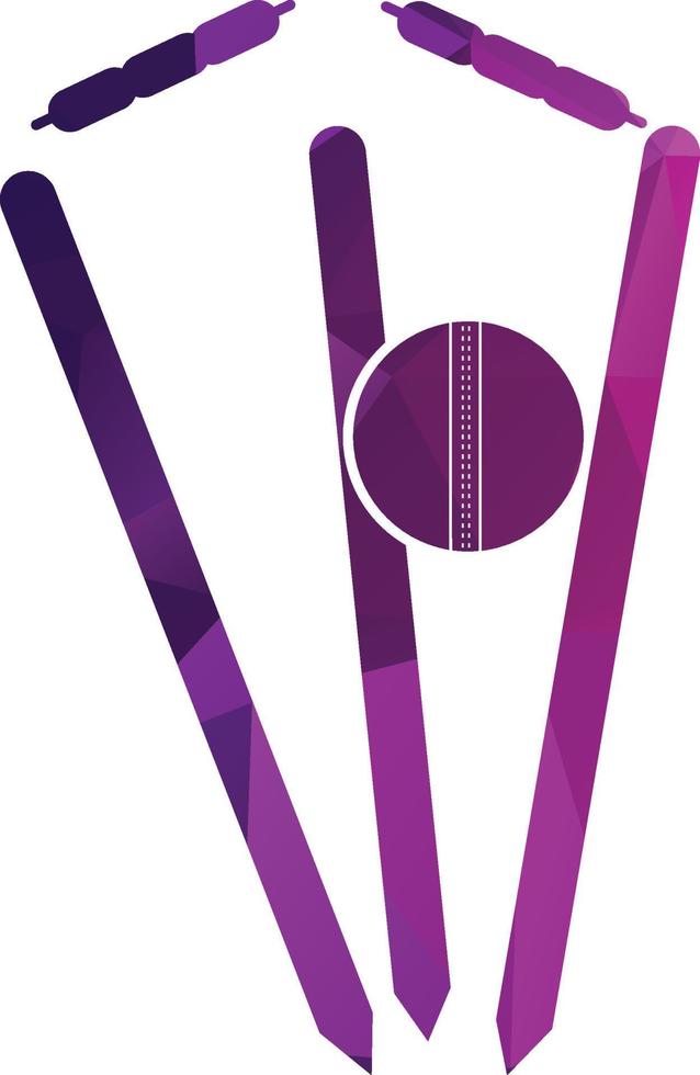 Cricket wickets and ball logo. Wicket and bails logo. Cricket championship logo. Cricket logo vector