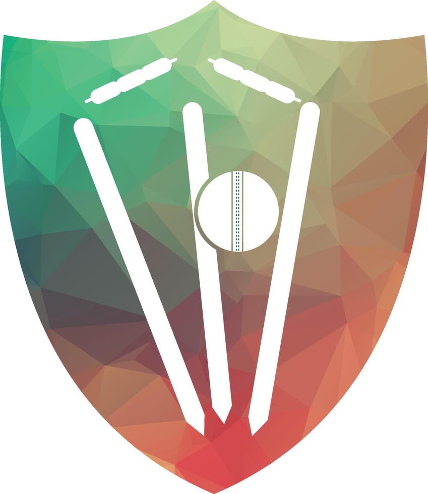 Cricket wickets and ball logo. Wicket and bails logo. Cricket championship logo. Cricket logo vector